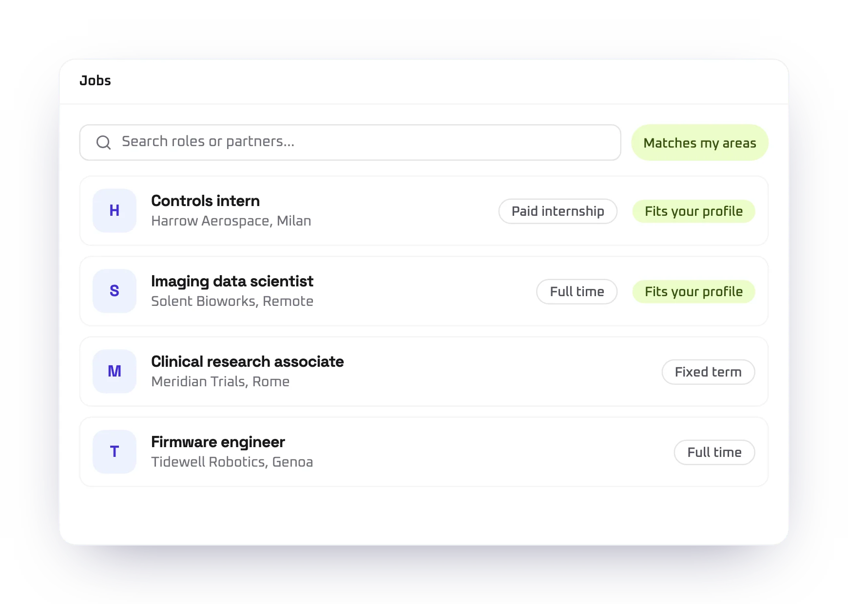 Jobs page