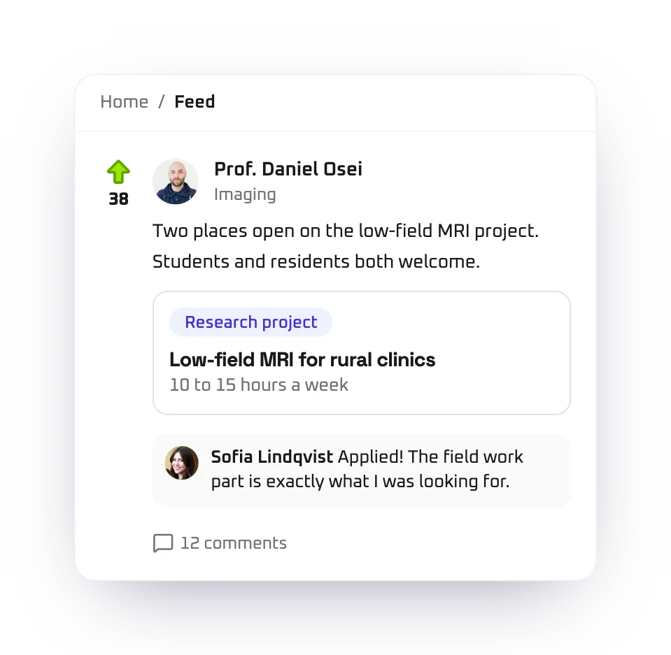 Product screen: Post it to the feed