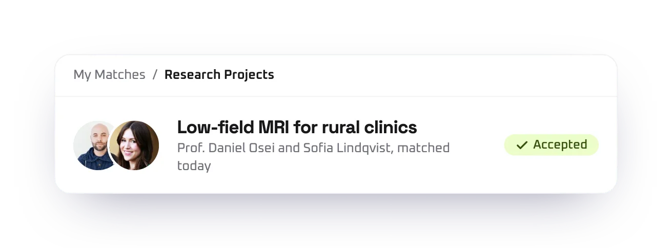 Product screen: Matched. Now you work together.